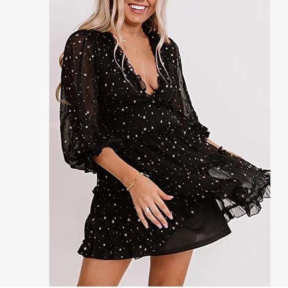 Summer Boho Floral Ruffles Casual Backless mini Dress (brand new in package) - Picture 7 of 8